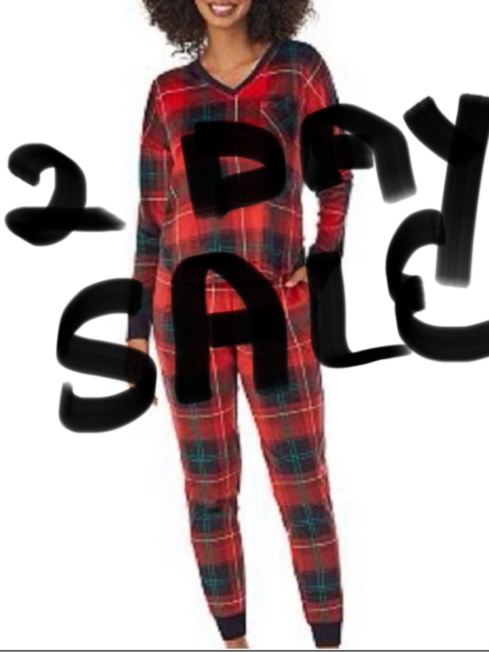 Cuddl Duds Pajama Set XXL Red Plaid Pockets NWT
